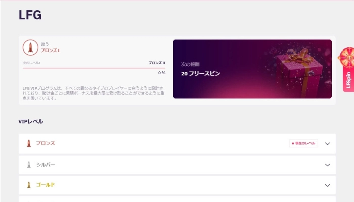 LFG.betカジノのVIPプログラム