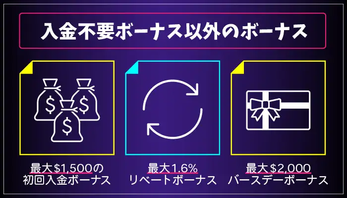 入金不要ボーナス以外のボーナス