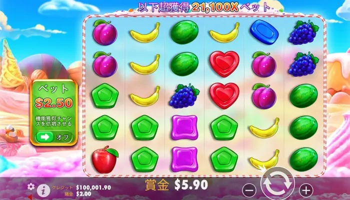 ノルティアカジノで遊べるおすすめのカジノゲーム「Sweet Bonanza」